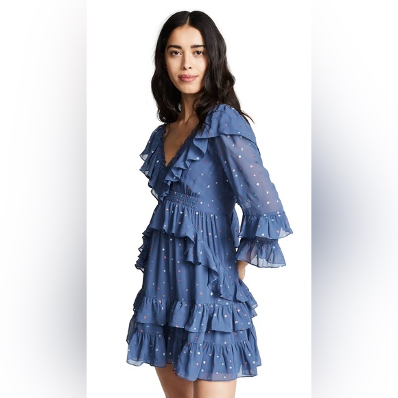 Rebecca Taylor glitter gem ruffle mini dress - Picture 3 of 9